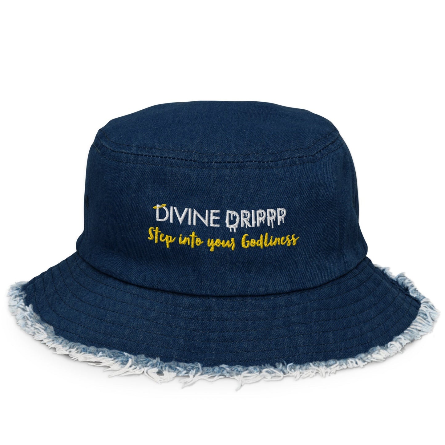 Two-Tone "Distressed Denim" Divine Drippp Bucket Hat