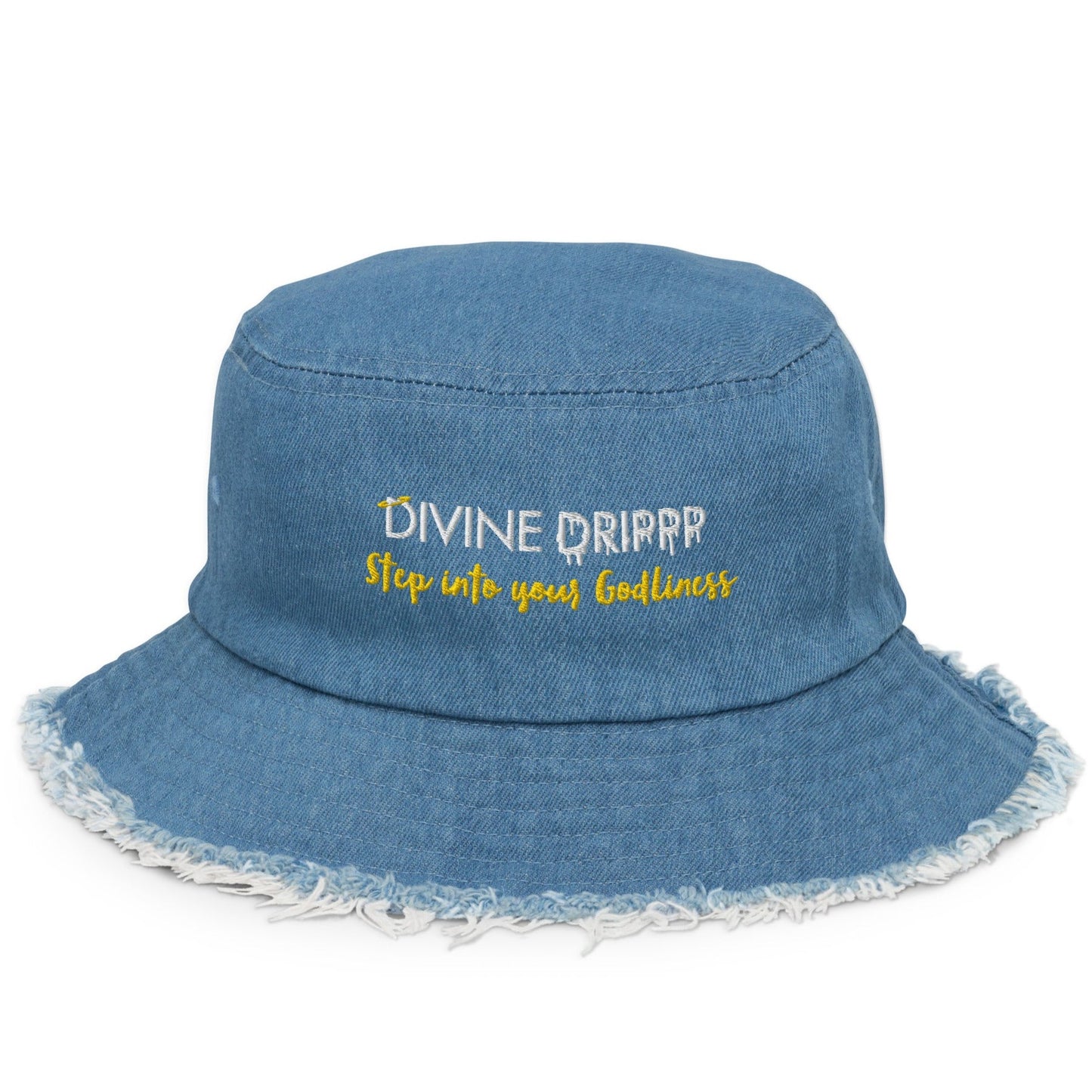 Two-Tone "Distressed Denim" Divine Drippp Bucket Hat